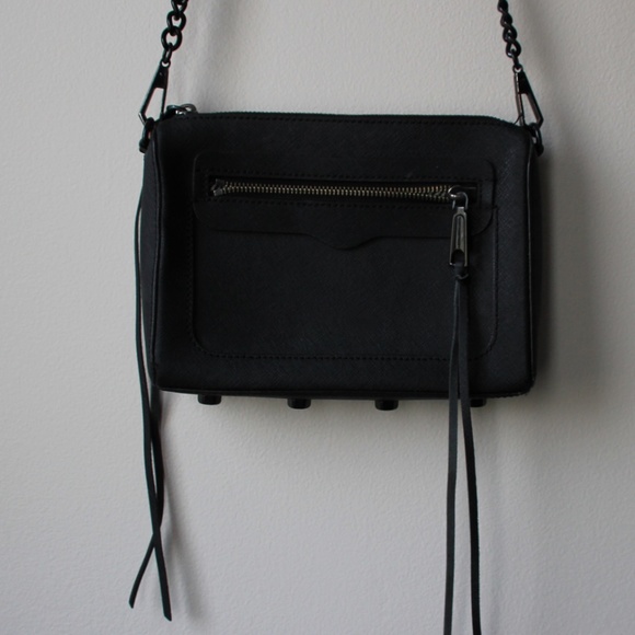 REBECCA MINKOFF Leather Chain-Link Crossbody Bag - Picture 2 of 6